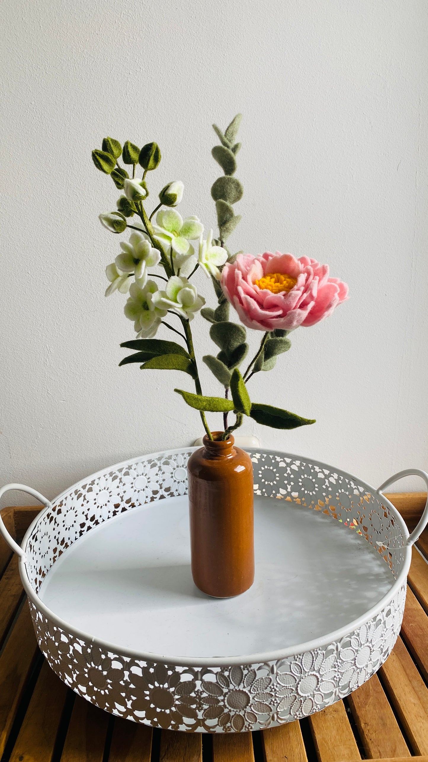 Handgemaakt boeket viltbloemen "Violier"