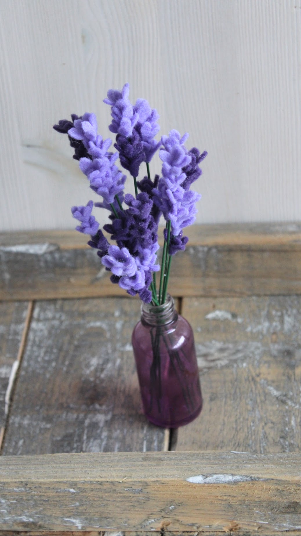 handgemaakt viltbloemen boeketje lavendel