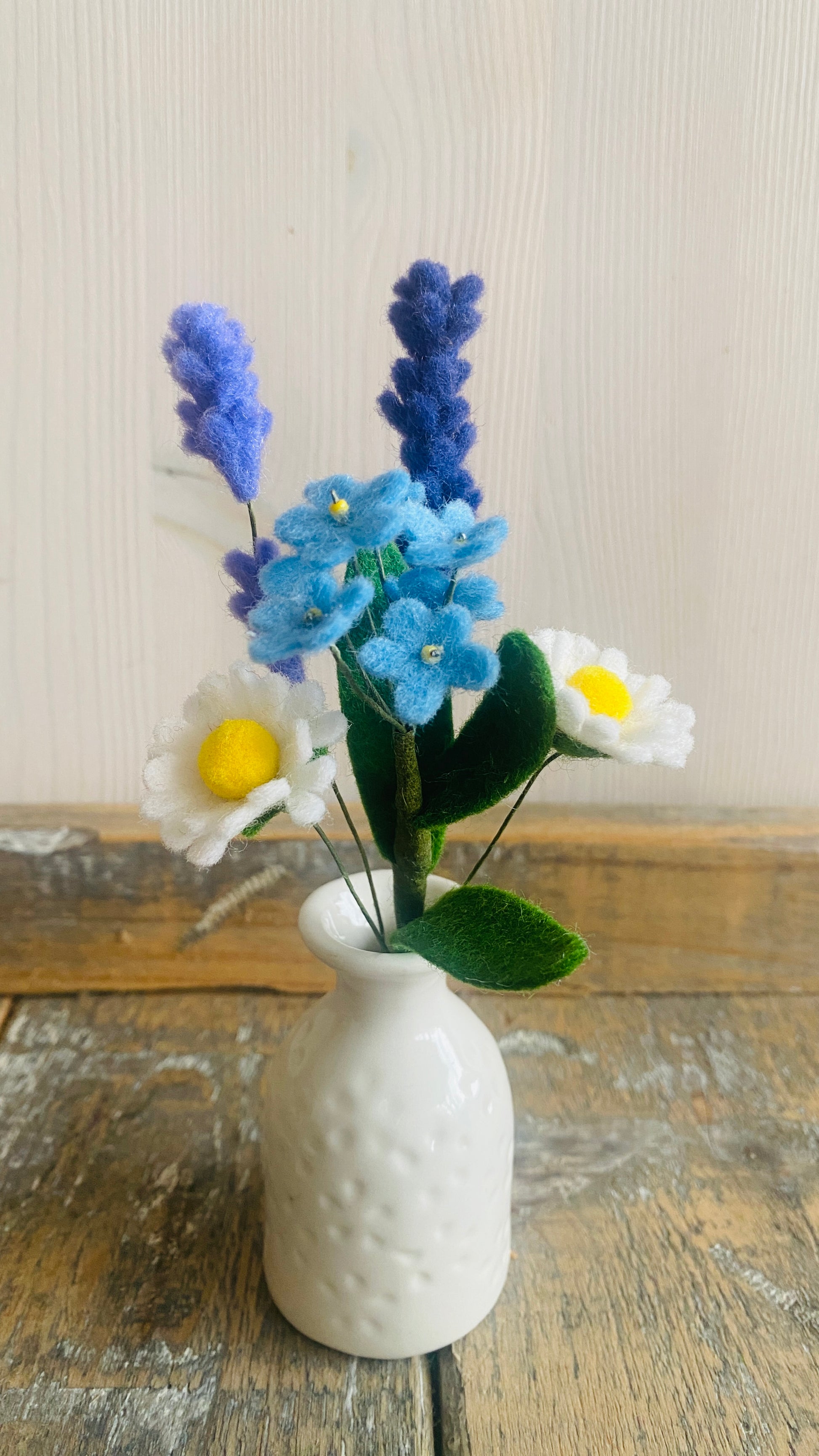 Handgemaakt mini boeketje duurzame  viltbloemen
