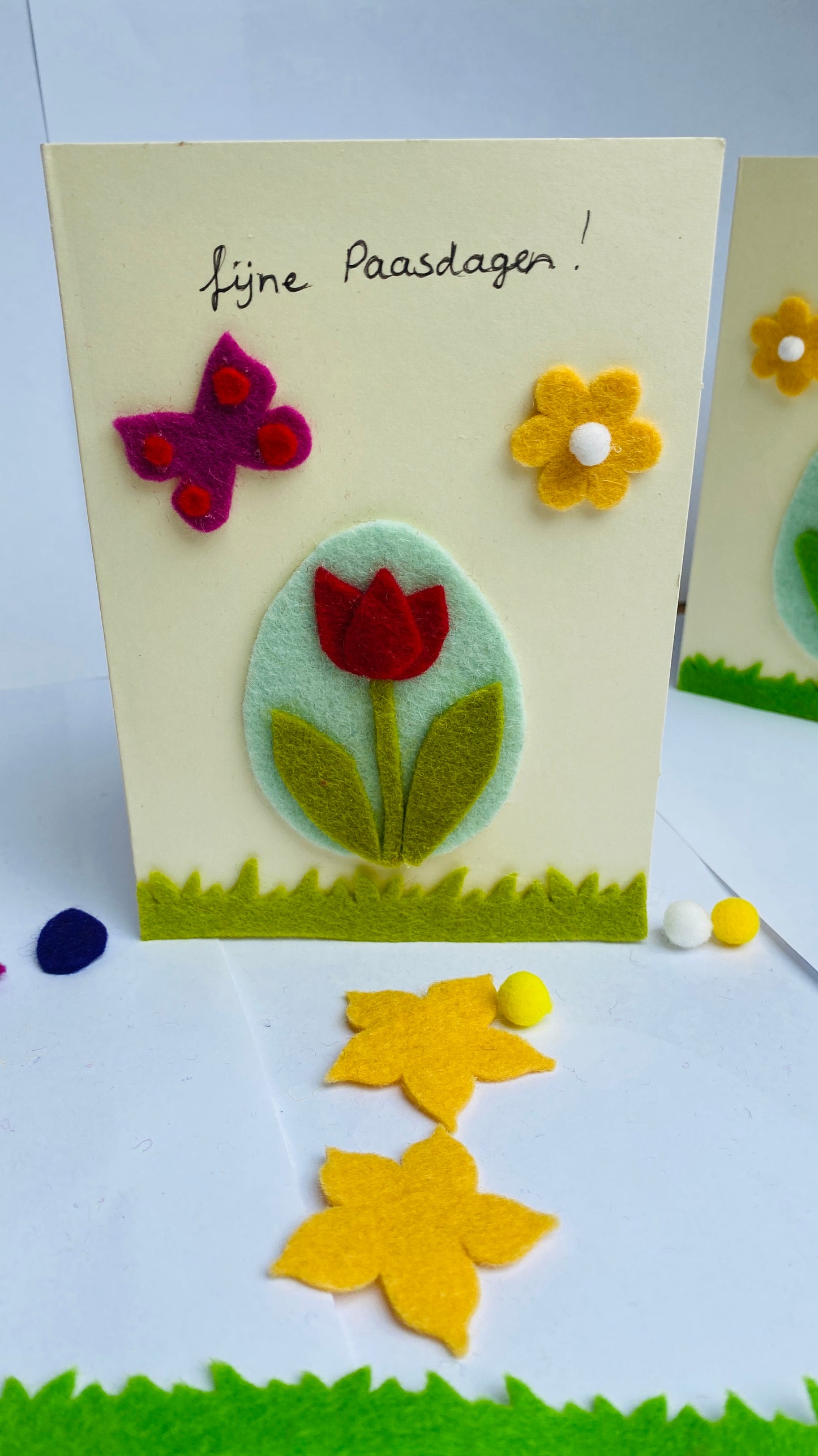 paaskaarten maken met vilt