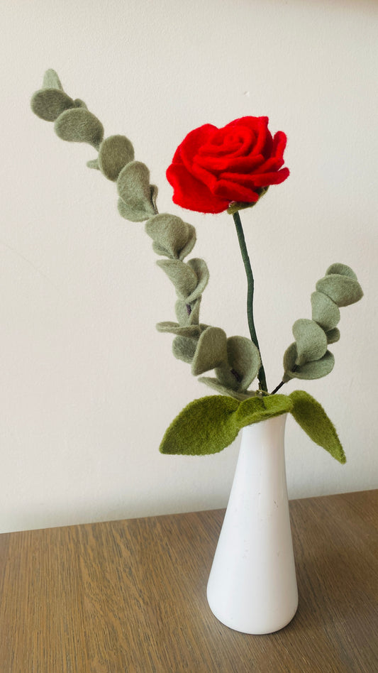 Workshop vilten roos & eucalyptus – Valentijnseditie